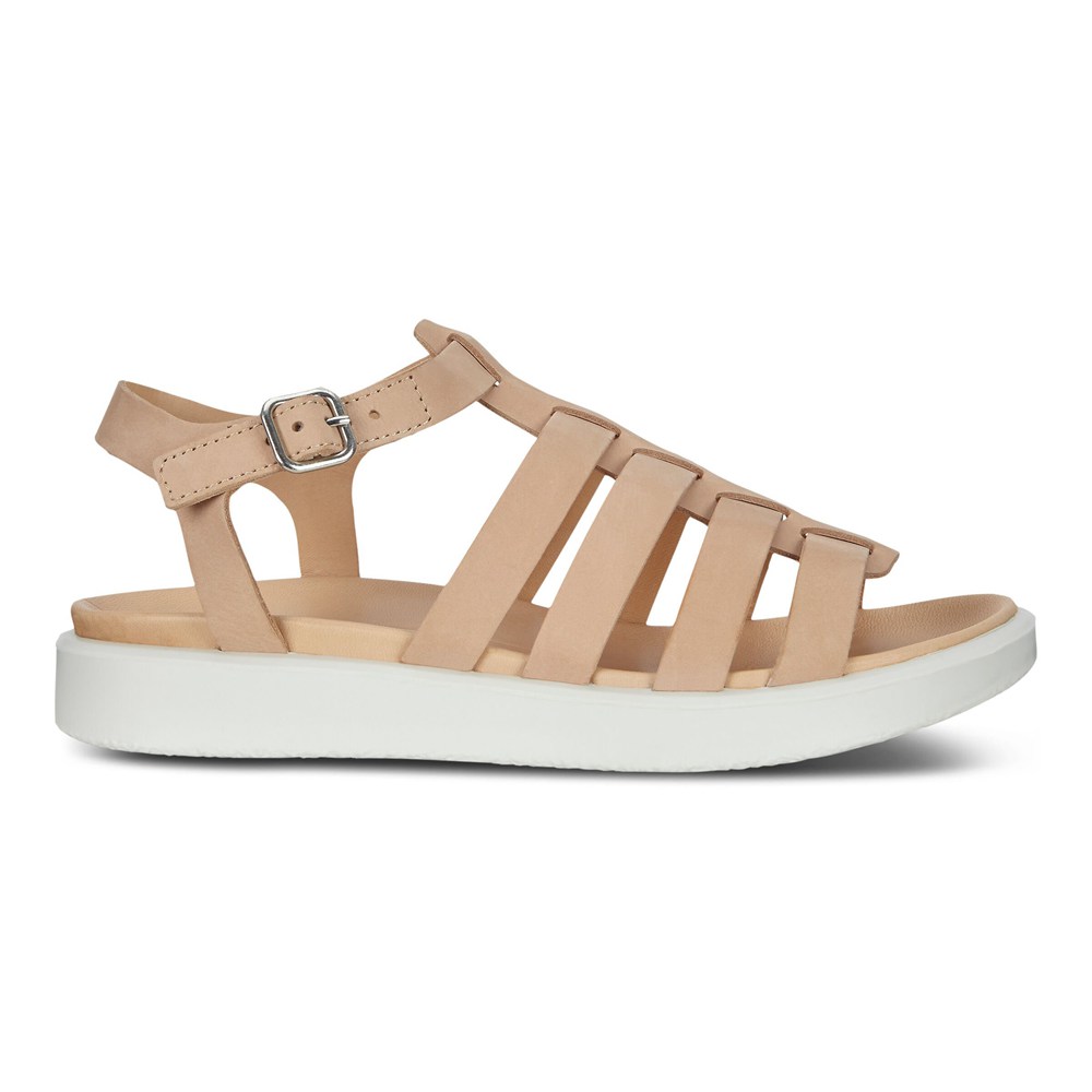 ECCO Womens Sandals Beige - Flowt Lx Flat - VBQ-732690